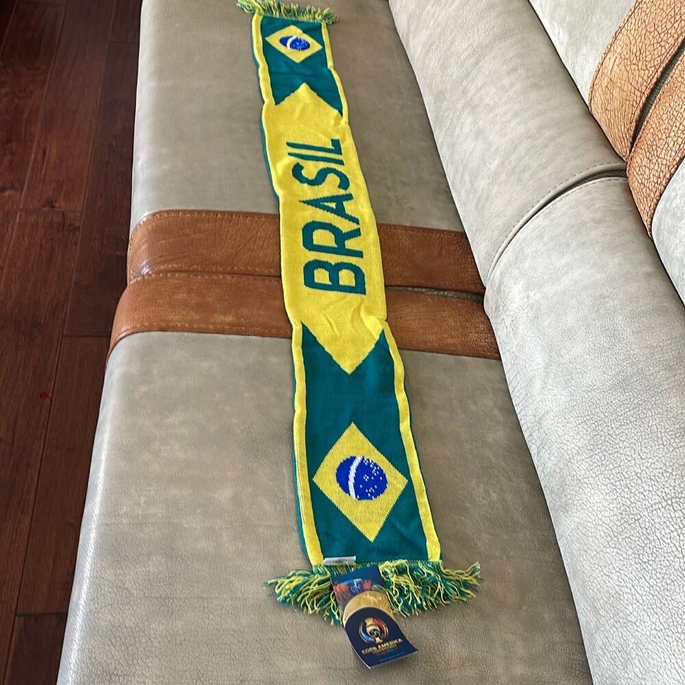Brazil Copa America Centenario Scarf USA 2016  Soccer Collectibles Green Yellow